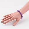 Frosted Natural Weathered Agate(Dyed) Stretch Bracelets BJEW-JB03135-4