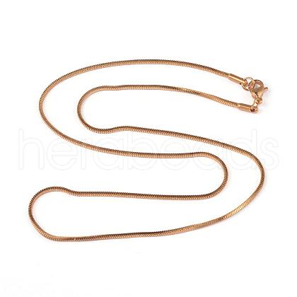 304 Stainless Steel Square Snake Chains Necklaces NJEW-K049-05G-1