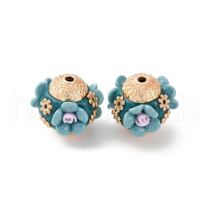 Handmade Resin Indonesia Round Beads IPDL-P005-11KCG-01-1