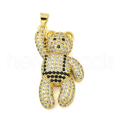 Brass Micro Pave Clear Cubic Zirconia Pendants KK-R159-13G-02-1