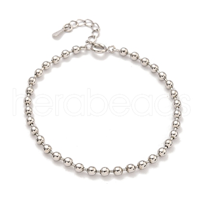 3MM Brass Ball Chain Bracelets for Women BJEW-G703-07P-1