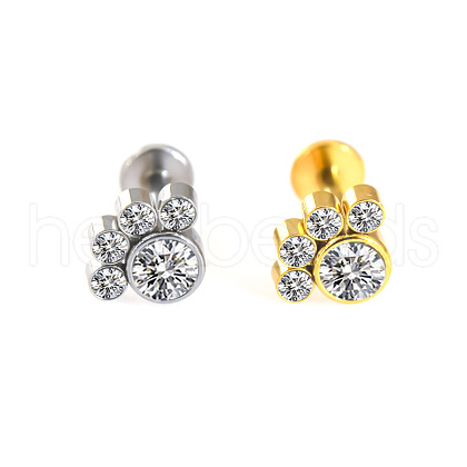 316L Surgical Stainless Steel & G23 Titanium Crystal Rhinestone Labrets for Women Men WG3A239-20-1