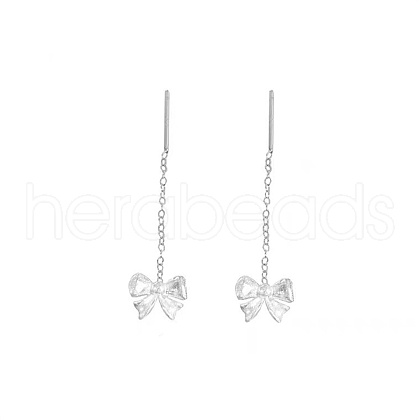 Sterling Silver Bowknot Ear Thread Earrings for Women EK1802-1