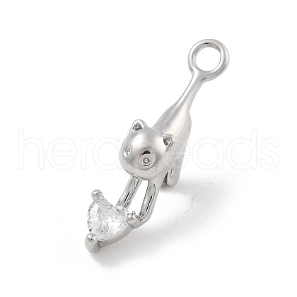 Brass Micro Pave Cubic Zirconia Pendants KK-D283-04P-1