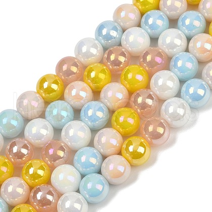 Electroplate Pearlized Glass Pearl Beads Strands EGLA-D300-10-10mm-1