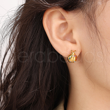 304 Stainless Steel Stud Earrings EJEW-F375-02G-1