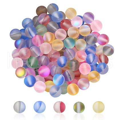 100Pcs Synthetic Moonstone Beads G-YW0001-39A-1