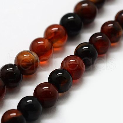 Natural Agate Beads Strands X-G-F417-07-8mm-1