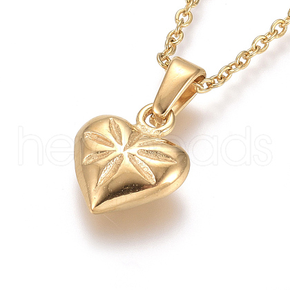 304 Stainless Steel Pendant Necklaces NJEW-F275-27G-1
