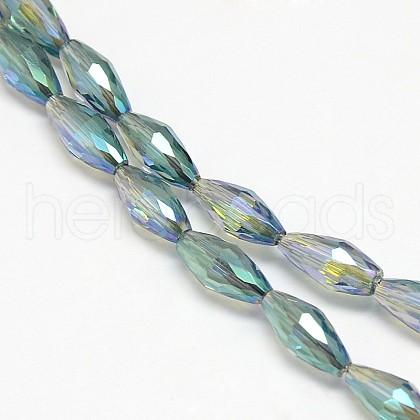 Electroplate Crystal Glass Rice Beads Strands X-EGLA-F042-A13-1