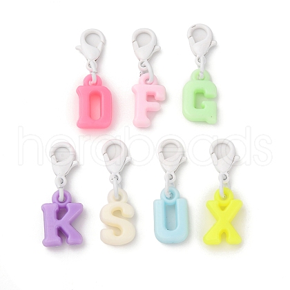 Letter Acrylic Pendant Decorations HJEW-JM03464-1