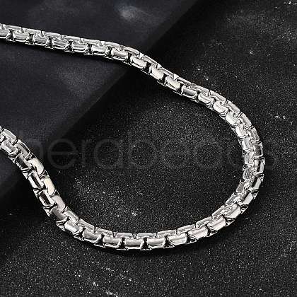6MM 304 Stainless Steel Box Chain Necklaces for Men STAS-V011-01B-P-1
