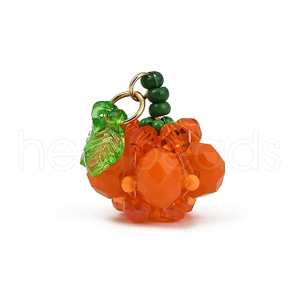 Halloween Theme Glass Seed Beads Pendants PALLOY-MZ00776-02-1