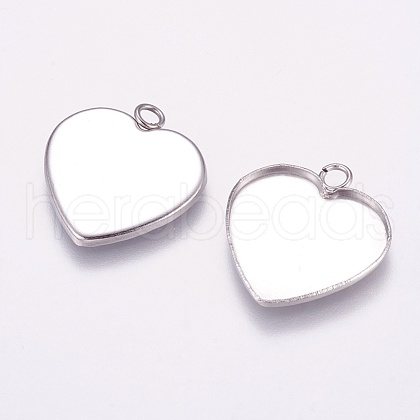 Tarnish Resistant 304 Stainless Steel Pendant Cabochon Settings STAS-K148-04A-1