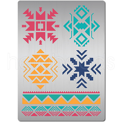 Ethnic Aztec Theme Stainless Steel Metal Cutting Dies Stencils DIY-WH0289-127-1