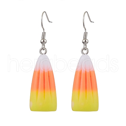 Candy Corn Resin Dangle Earrings EJEW-JE05863-1