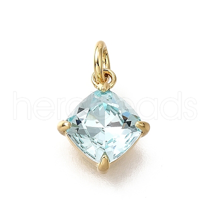Brass Glass Charms KK-V011-35G-A-1