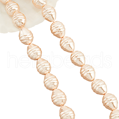  1 Strand Electroplate Shell Pearl Beads Strands BSHE-NB0001-21-1