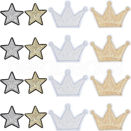 Fingerinspire 24Pcs 2 Style Computerized Embroidery Cloth Iron on/Sew on Patches DIY-FG0002-85-1