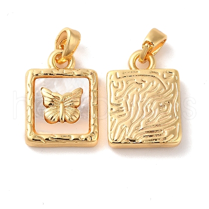 Brass Square Pendants KK-I703-02G-1