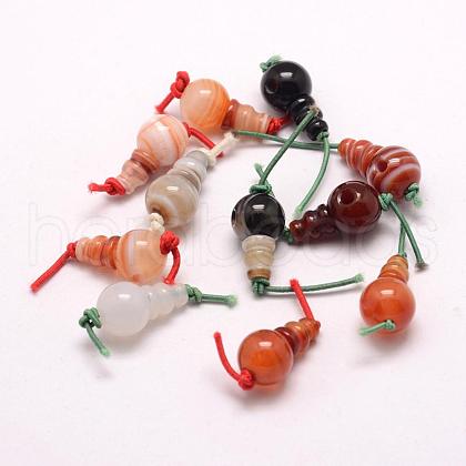 Natural Agate 3 Hole Guru Beads G-E380-09A-1