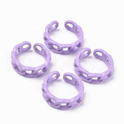 Spray Painted Alloy Cuff Rings X-RJEW-T011-29C-RS-1