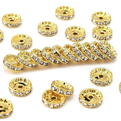 Brass Rhinestone Spacer Beads RB-A014-Z12mm-01G-1
