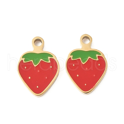 304 Stainless Steel Enamel Charms STAS-R168-02H-G-1