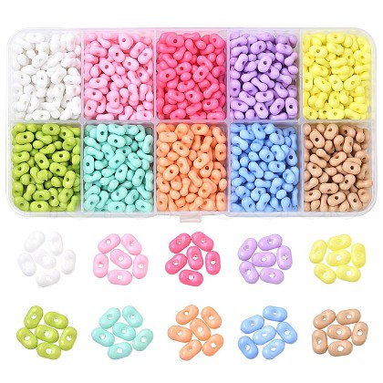 60G 10 Colors Opaque Acrylic Beads MACR-CJ0002-20-1