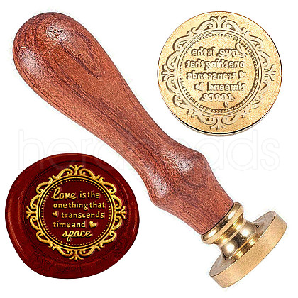 Golden Plated Brass Sealing Wax Stamp Head AJEW-WH0208-958-1