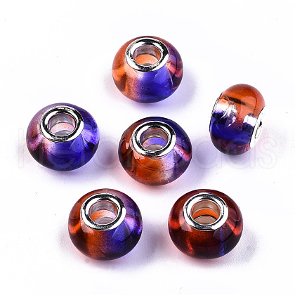 Transparent Two Tone Resin European Beads RPDL-T003-002E-1