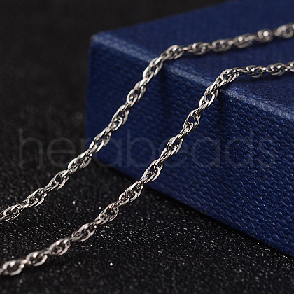 Non-Tarnish 304 Stainless Steel Rope Chain Necklaces NJEW-L437-01-1