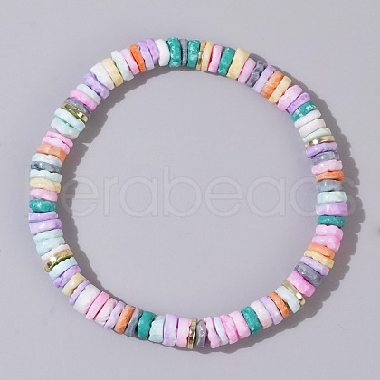 Mother's Day Jewellery Bohemian Style Pearl Shell Heishi Beads Stretch Bracelets for Women YA0388-8-1