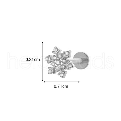 Titanium Alloy Micro Pave Cubic Zirconia Cartilage Earrings WGCFBAF-16-1