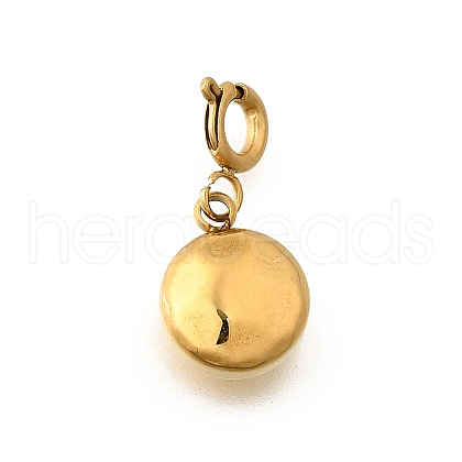 Flat Round 304 Stainless Steel Pendant Decorations STAS-H202-32G-1