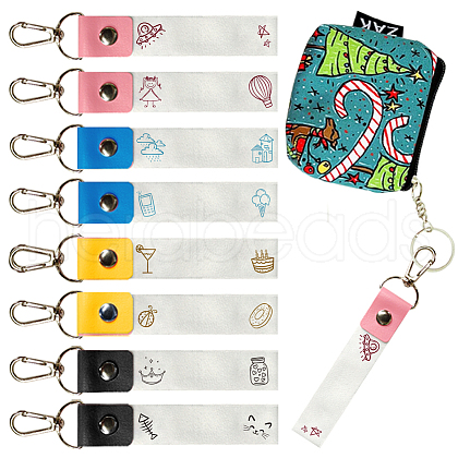 PU Leather & Cotton Name Marker Keychain AJEW-WH0514-034-1