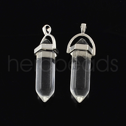 Crystal Stone Pendants with Alloy Findings X-G-R278-33P-1