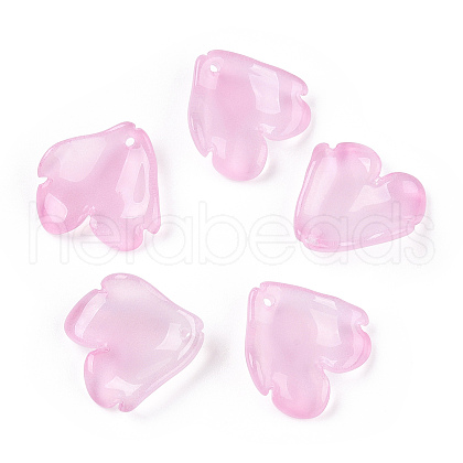 Baking Painted Transparent Glass Petal Beads DGLA-N004-18-1