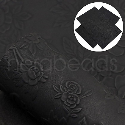 Flower Pattern Imitation Leather Fabrics PW-WGB593C-13-1