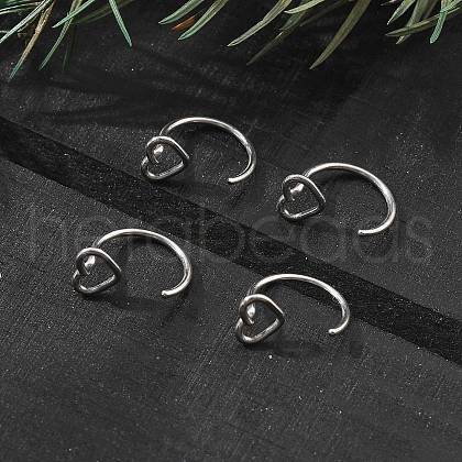 304 Stainless Steel Heart Hoop Nose Rings AJEW-A062-06P-1
