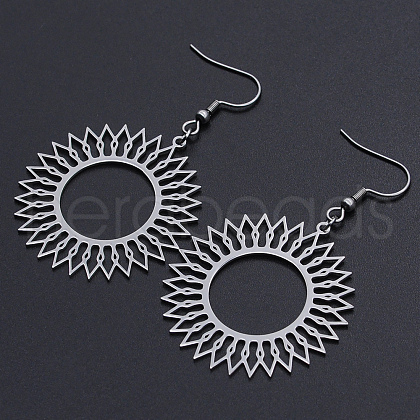Tarnish Resistant 201 Stainless Steel Dangle Earrings STAS-S105-JN623-1-1