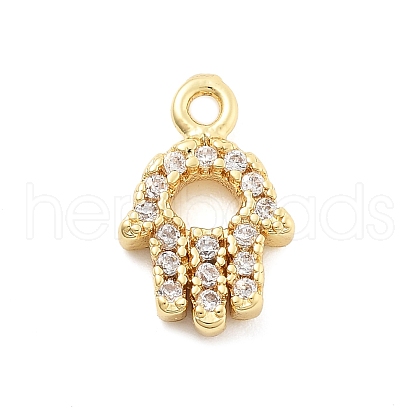 Brass Micro Pave Cubic Zirconia Charms KK-R220-02G-01-1