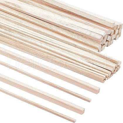 Olycraft 60Pcs 2 Style Candlenut Wood Sticks WOOD-OC0002-27-1