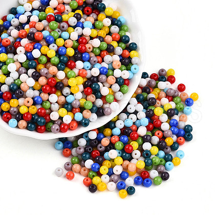 Opaque Colours Glass Seed Beads SEED-N007-P4.5mm-A01-1