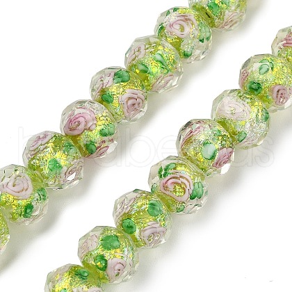 Handmade Foil Lampwork Beads Strands FOIL-S136-001H-1