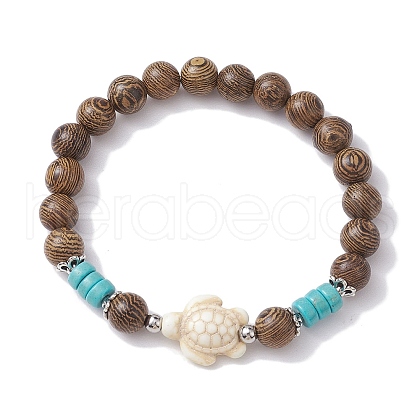 Beach Tortoise Synthetic Turquoise Bracelets BJEW-JB10303-01-1