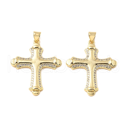 Brass Micro Pave Cubic Zirconia Pendants KK-R229-10G-F-1