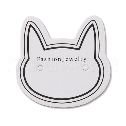 100Pcs Cat Head Shape Paper Jewelry Earring Display Cards AJEW-Z021-03B-1