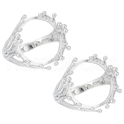 GOMAKERER 2Pcs Adjustable Brass Finger Rings Components FIND-GO0002-77B-1