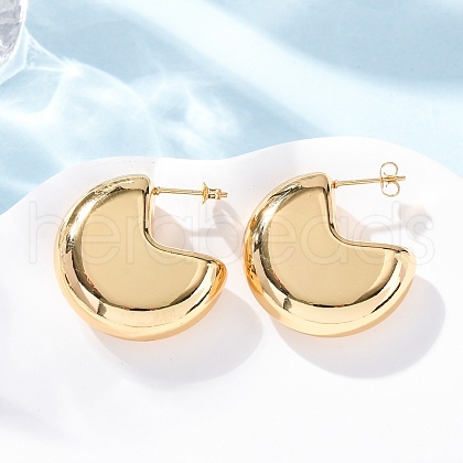 Flat Round 304 Stainless Steel Stud Earrings EJEW-A125-16G-1
